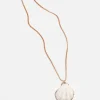 Mercules Bisuteria | Collar Concha Blanca Y Cordon Naranja