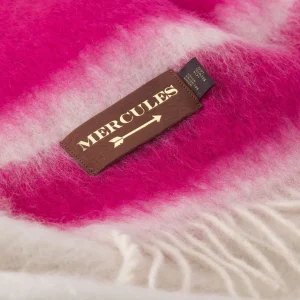 Mercules Mantas | Manta De Mohair Blanco Y Fucsia
