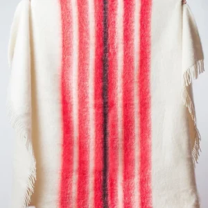 Mercules Mantas | Manta De Mohair Coral Y Blanco