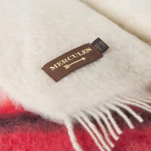 Mercules Mantas | Manta De Mohair Coral Y Blanco