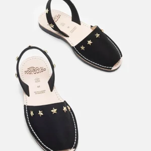 Mercules Sandalias | Menorquina Stars Negra
